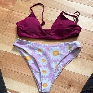 SHEIN Purple Floral Bikini Bottom